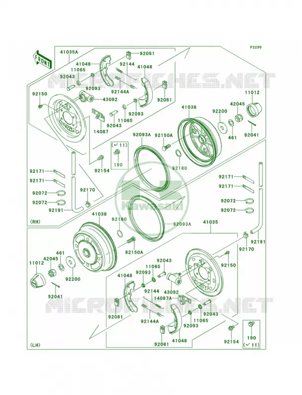 Front HubsBrakes Kawasaki MULE 620 2009 MULE 4010 TRANS4X4 HARDWOODS GREEN HD  KAF620S9F