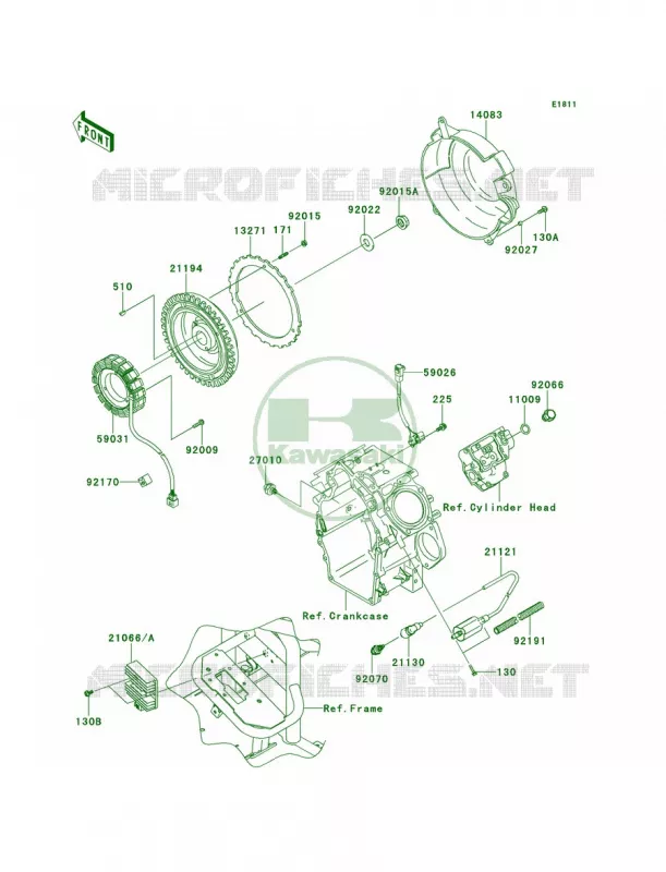 GeneratorIgnition Coil Kawasaki MULE 620 2009 MULE 4010 TRANS4X4 HARDWOODS GREEN HD  KAF620S9F