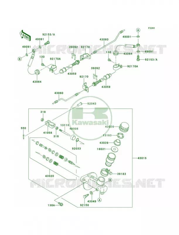 Master Cylinder Kawasaki MULE 620 2009 MULE 4010 TRANS4X4 HARDWOODS GREEN HD  KAF620S9F
