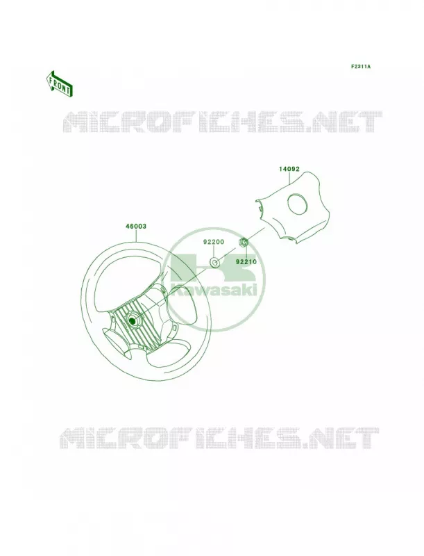 Steering WheelSDF Kawasaki MULE 620 2009 MULE 4010 TRANS4X4 HARDWOODS GREEN HD  KAF620S9F