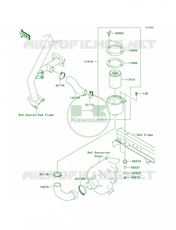 Air Cleaner-Belt ConverterS9FSAF Kawasaki MULE 620 2010 MULE 4010 TRANS4X4 REALTREE APG HD  KAF620SAF