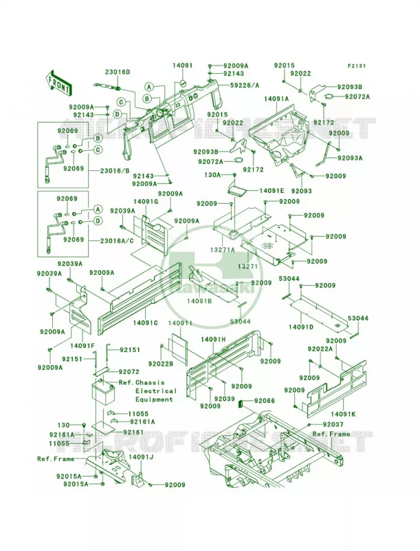 Frame FittingsS9F-SBF Kawasaki MULE 620 2010 MULE 4010 TRANS4X4 REALTREE APG HD  KAF620SAF