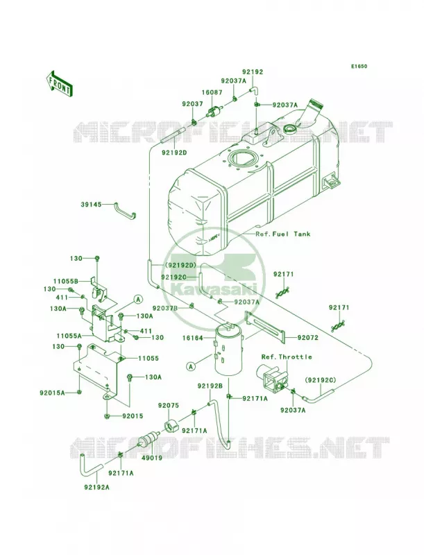 Fuel Evaporative SystemCA Kawasaki MULE 620 2010 MULE 4010 TRANS4X4 REALTREE APG HD  KAF620SAF