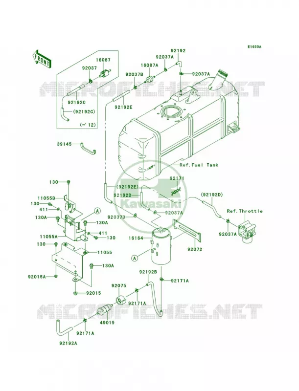Fuel Evaporative SystemSBF-SDF Kawasaki MULE 620 2010 MULE 4010 TRANS4X4 REALTREE APG HD  KAF620SAF
