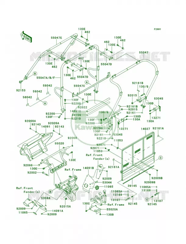 GuardsCab FrameS9F-SCF Kawasaki MULE 620 2010 MULE 4010 TRANS4X4 REALTREE APG HD  KAF620SAF