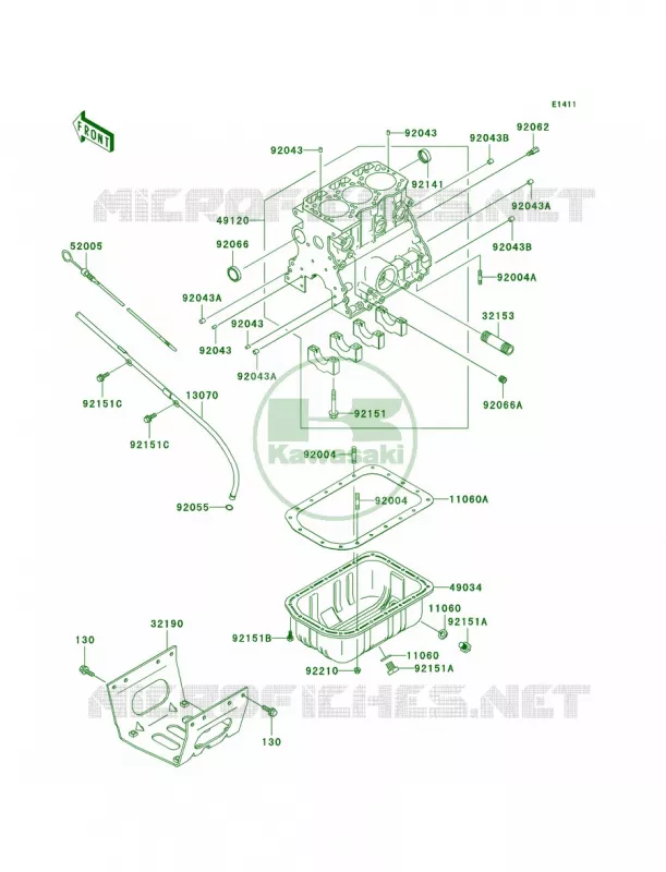 Crankcase Kawasaki MULE 950 2007 MULE 2510 DIESEL  KAF950-A1