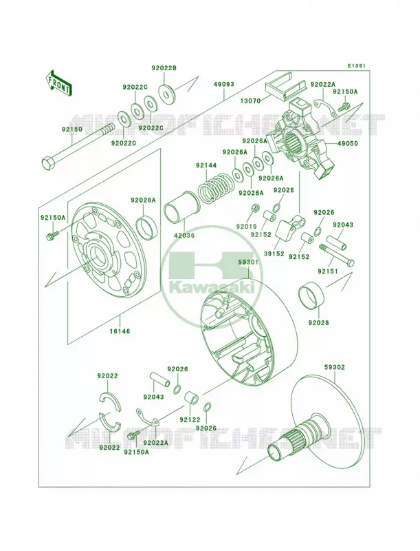 Drive Converter Kawasaki MULE 950 2007 MULE 2510 DIESEL  KAF950-A1