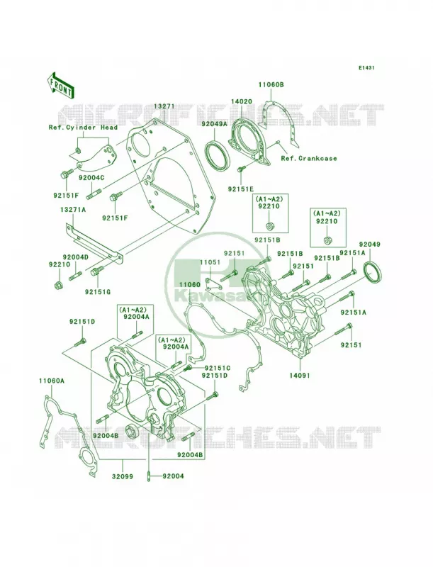Engine Covers Kawasaki MULE 950 2007 MULE 2510 DIESEL  KAF950-A1
