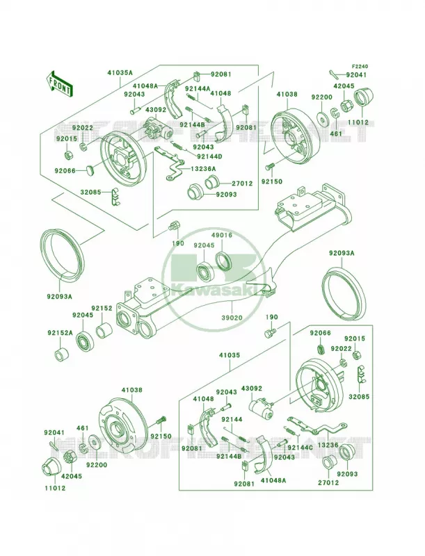 Rear HubsBrakesKAF950-A1A2 Kawasaki MULE 950 2007 MULE 2510 DIESEL  KAF950-A1