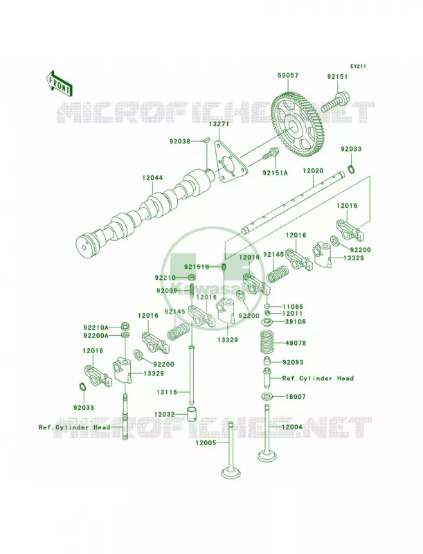 ValvesCamshafts Kawasaki MULE 950 2007 MULE 2510 DIESEL  KAF950-A1