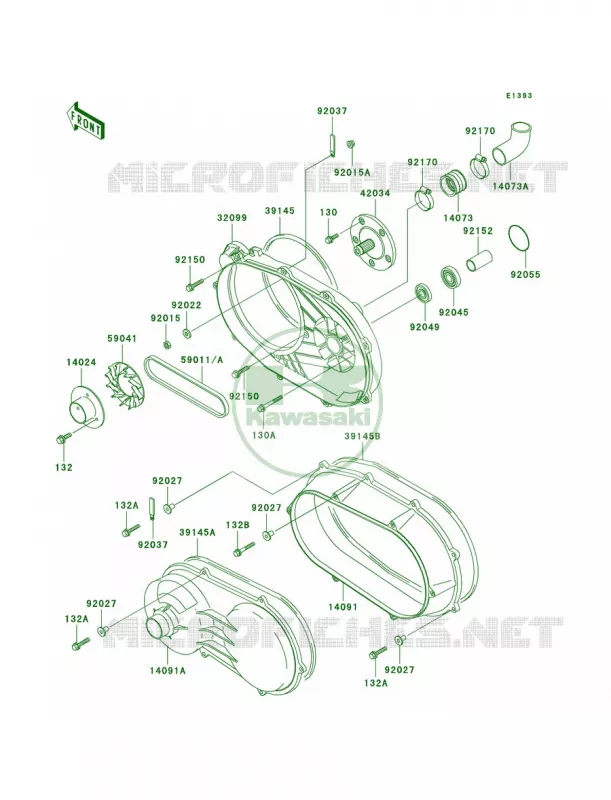 Converter CoverDrive Belt Kawasaki MULE 950 2007 MULE 2510 DIESEL  KAF950-A2