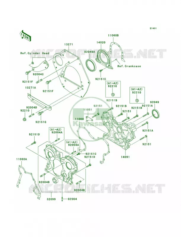 Engine Covers Kawasaki MULE 950 2007 MULE 2510 DIESEL  KAF950-A2