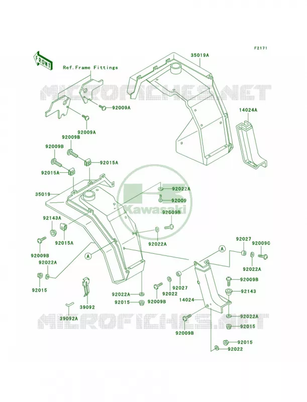 Front Fenders Kawasaki MULE 950 2007 MULE 2510 DIESEL  KAF950-A2