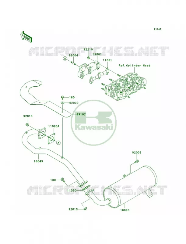Mufflers Kawasaki MULE 950 2007 MULE 2510 DIESEL  KAF950-A2