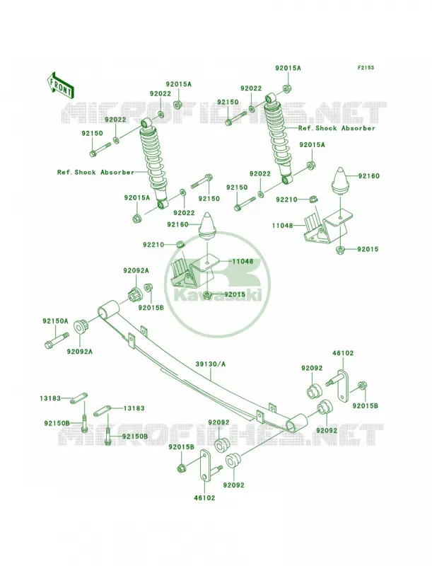 Rear Suspension Kawasaki MULE 950 2007 MULE 2510 DIESEL  KAF950-A2