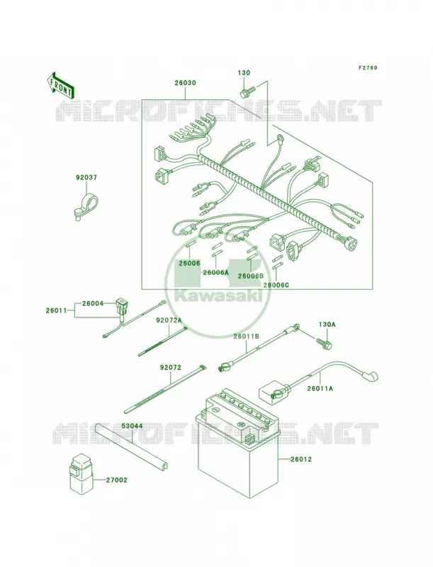 Chassis Electrical Equipment Kawasaki MULE 950 2007 MULE 2510 DIESEL  KAF950-A3