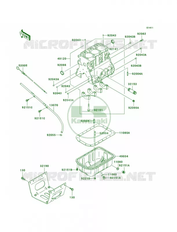 Crankcase Kawasaki MULE 950 2007 MULE 2510 DIESEL  KAF950-A3