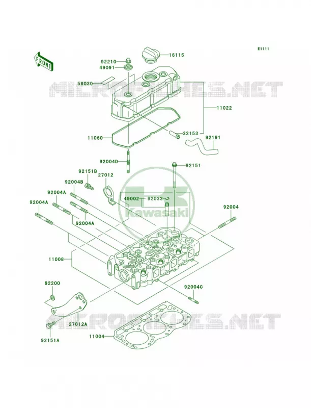 Cylinder Head Kawasaki MULE 950 2007 MULE 2510 DIESEL  KAF950-A3