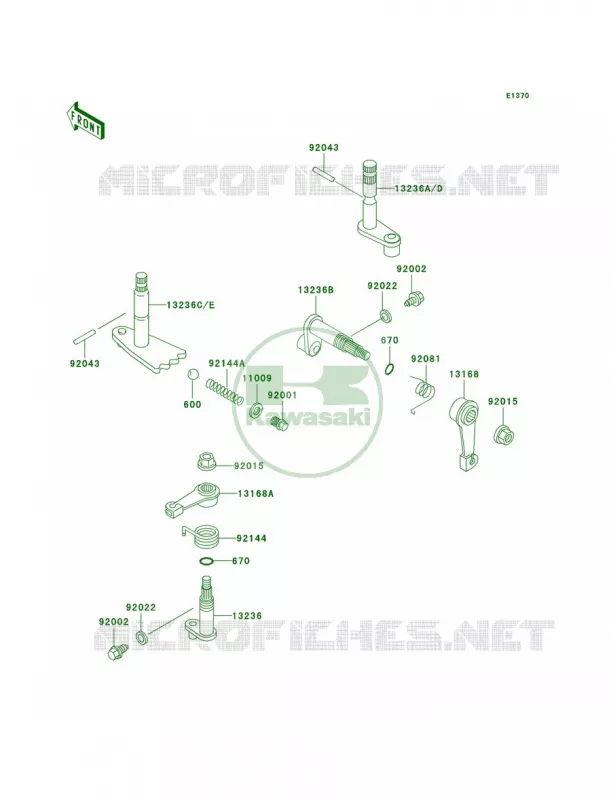 Gear Change Mechanism Kawasaki MULE 950 2007 MULE 2510 DIESEL  KAF950-A3