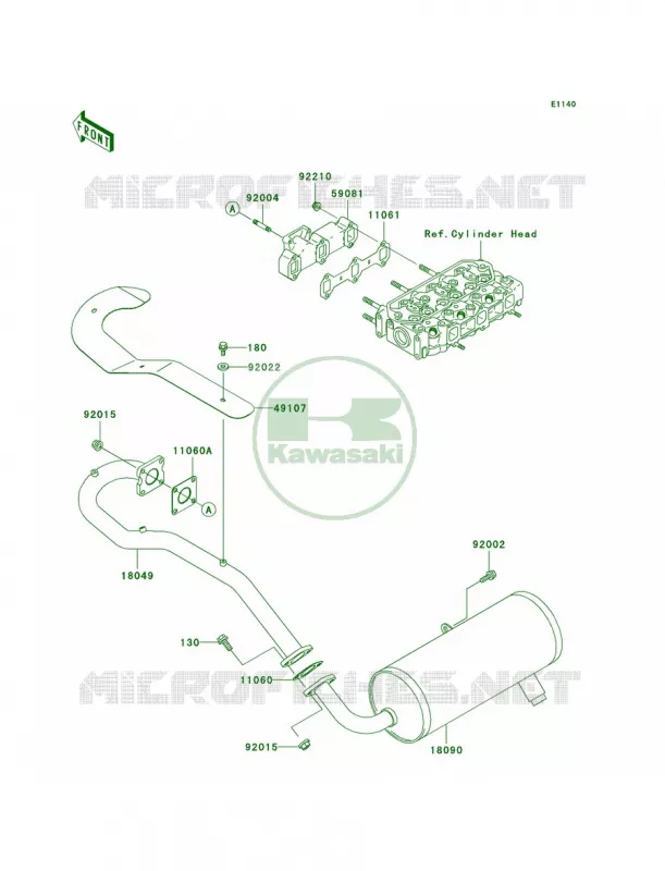Mufflers Kawasaki MULE 950 2007 MULE 2510 DIESEL  KAF950-A3