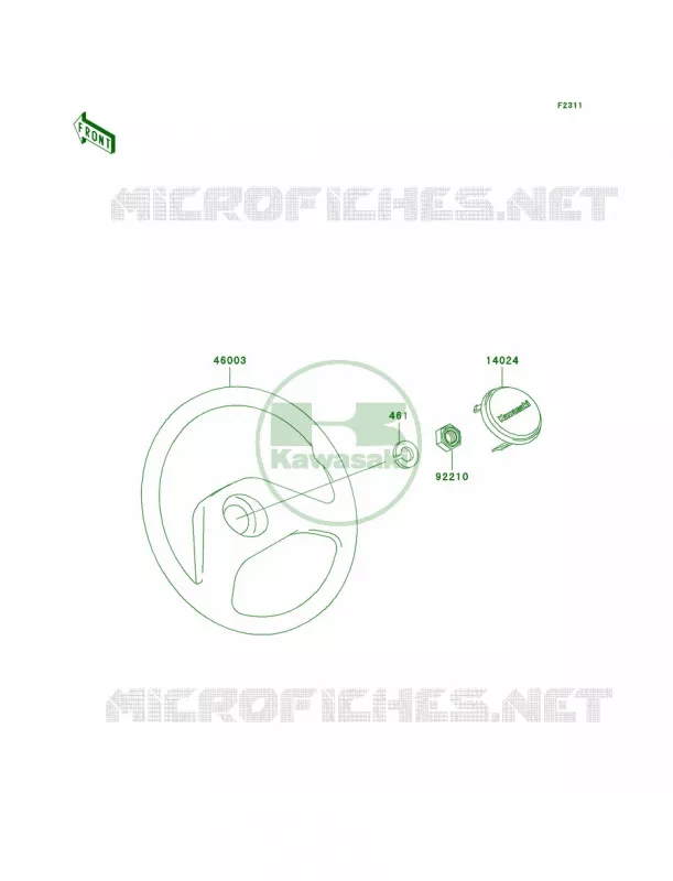 Steering Wheel Kawasaki MULE 950 2007 MULE 2510 DIESEL  KAF950-A3