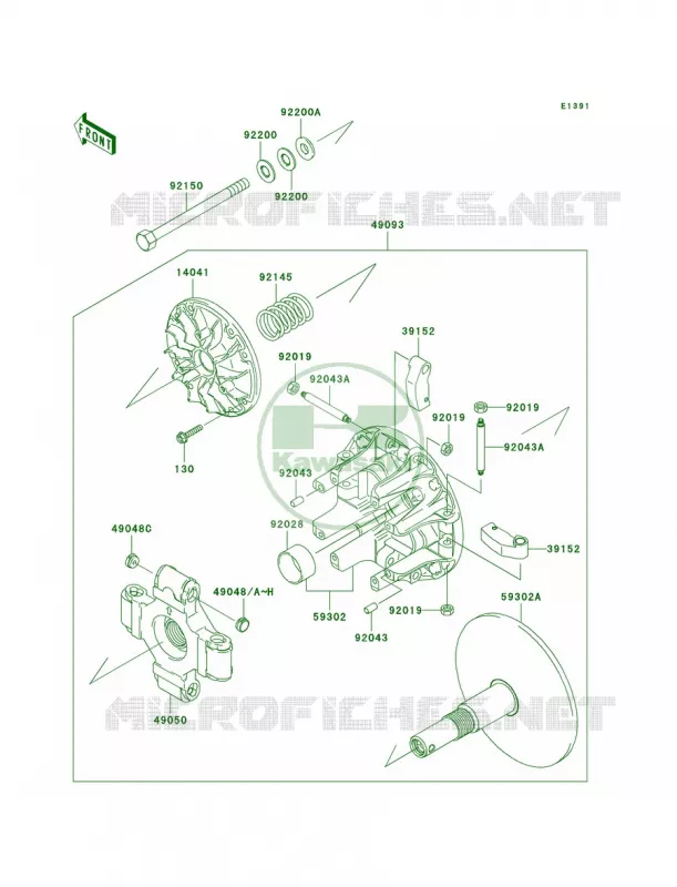 Drive Converter Kawasaki MULE 950 2008 MULE 3010 DIESEL 4X4  KAF950D8F