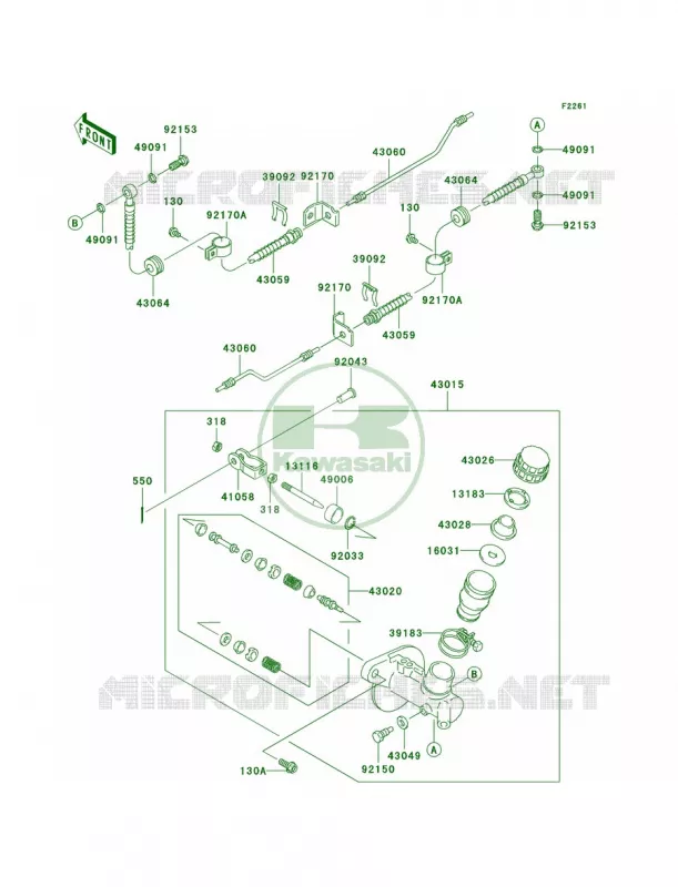 Master Cylinder Kawasaki MULE 950 2008 MULE 3010 DIESEL 4X4  KAF950D8F