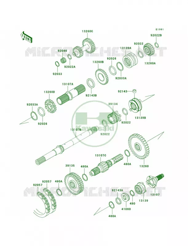 Transmission Kawasaki MULE 950 2008 MULE 3010 DIESEL 4X4  KAF950D8F