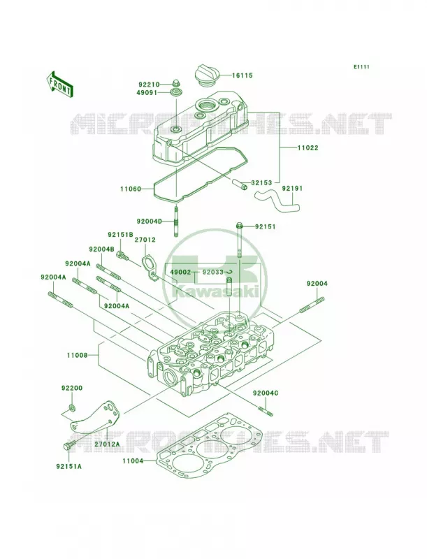 Cylinder Head Kawasaki MULE 950 2008 MULE 3010 TRANS4X4 DIESEL  KAF950E8F