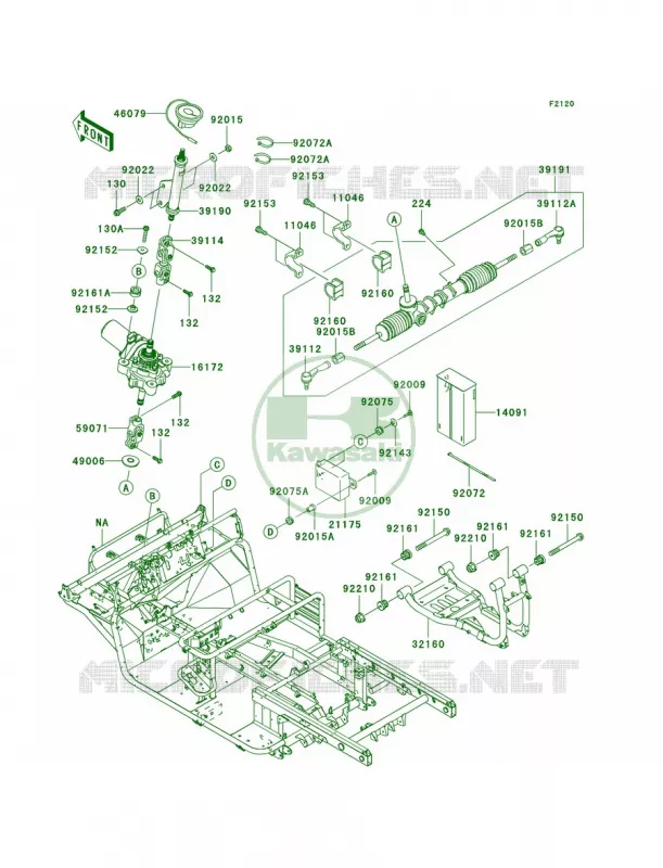 Frame Kawasaki MULE 950 2008 MULE 3010 TRANS4X4 DIESEL  KAF950E8F