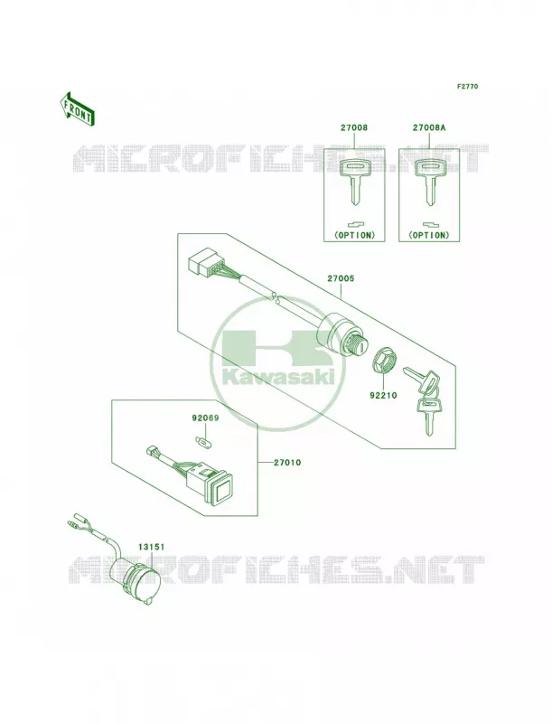 Ignition Switch Kawasaki MULE 950 2008 MULE 3010 TRANS4X4 DIESEL  KAF950E8F