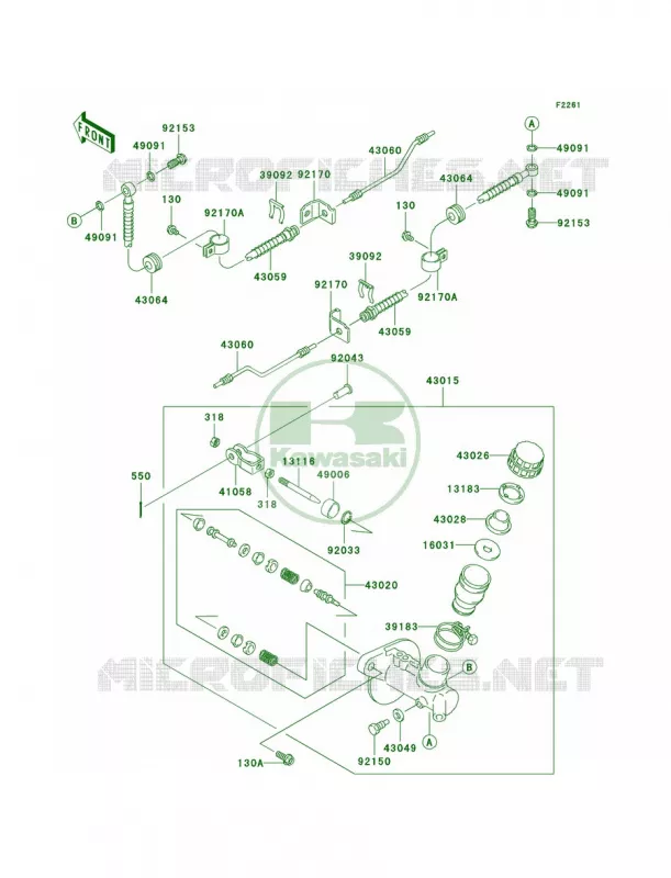 Master Cylinder Kawasaki MULE 950 2008 MULE 3010 TRANS4X4 DIESEL  KAF950E8F