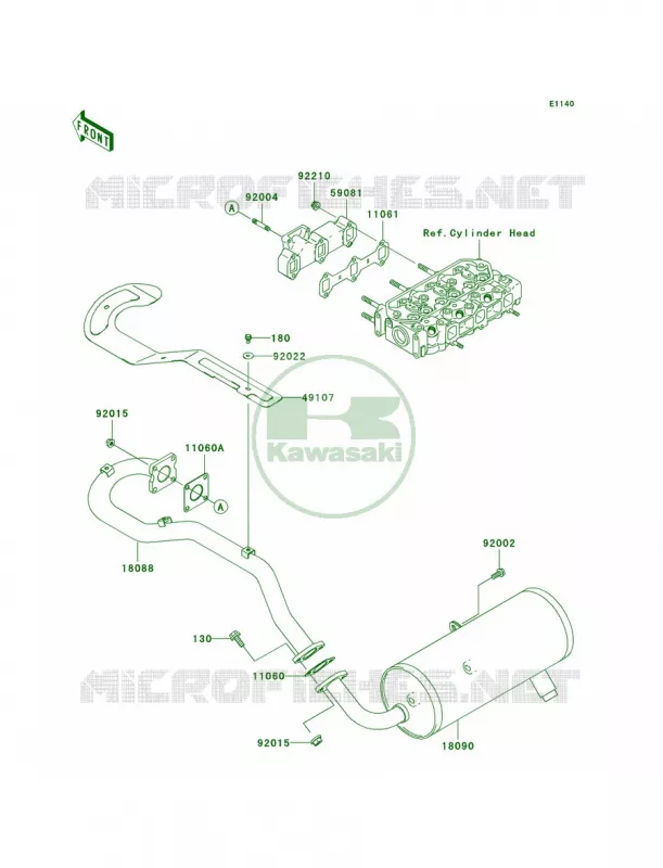 Mufflers Kawasaki MULE 950 2008 MULE 3010 TRANS4X4 DIESEL  KAF950E8F