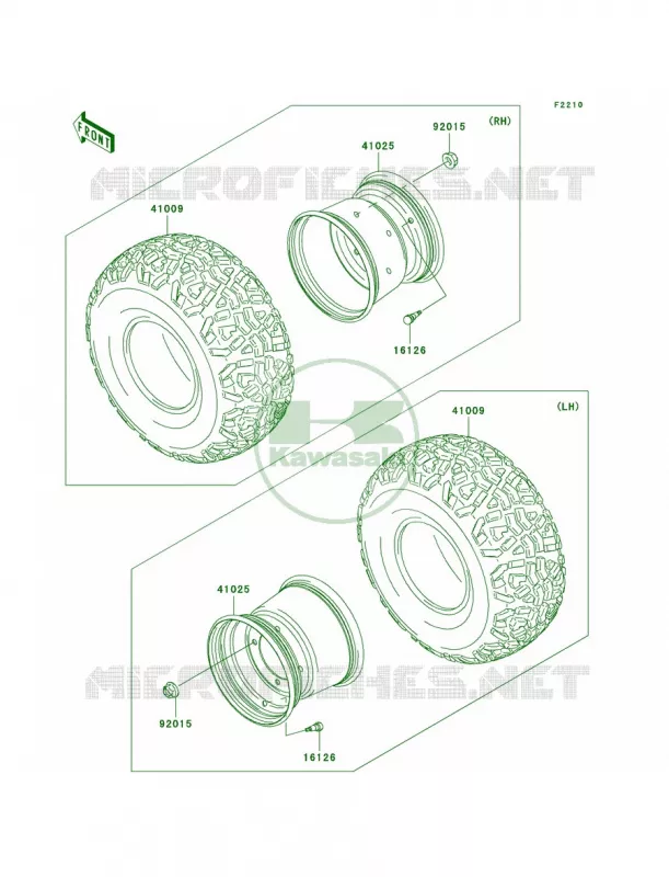 WheelsTires Kawasaki MULE 950 2008 MULE 3010 TRANS4X4 DIESEL  KAF950E8F