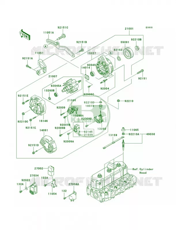 Generator Kawasaki MULE 950 2010 MULE 4010 TRANS4X4 DIESEL REALTREE APG HD  KAF950HAF