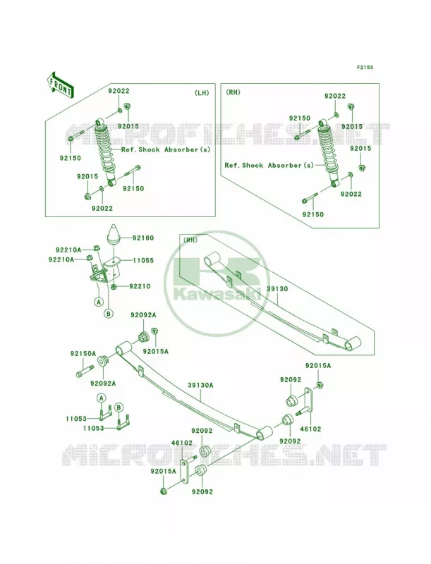 Rear Suspension Kawasaki MULE 950 2010 MULE 4010 TRANS4X4 DIESEL REALTREE APG HD  KAF950HAF