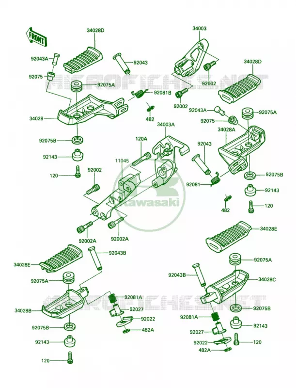 Footrest Kawasaki MOTOS 1000 1990 Concours  ZG1000-A5