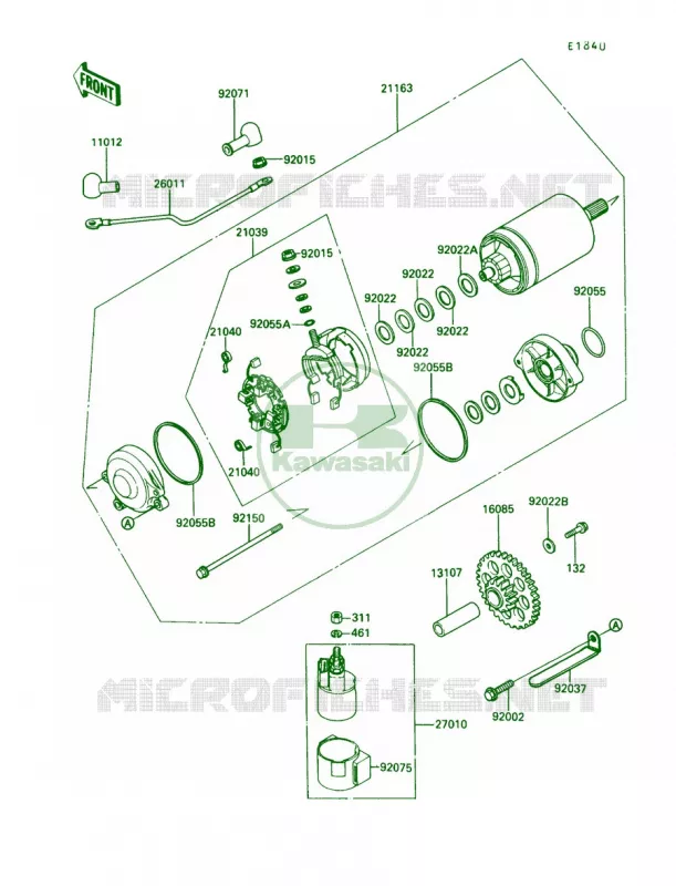 Starter Motor Kawasaki MOTOS 1000 1990 Concours  ZG1000-A5