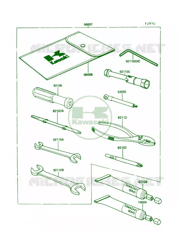 Tool Kawasaki MOTOS 1000 1990 Concours  ZG1000-A5