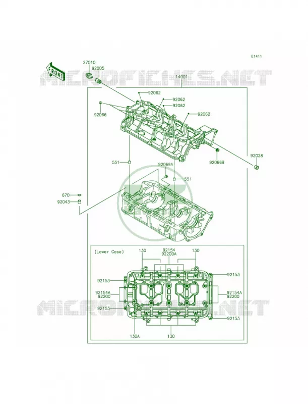 Crankcase Kawasaki JET SKI 1500 2014 ULTRA 310X  JT1500LEF