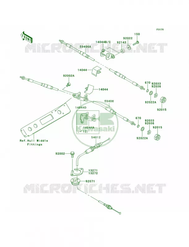 Cables Kawasaki JET SKI 1500 2013 STX-15F  JT1500ADF