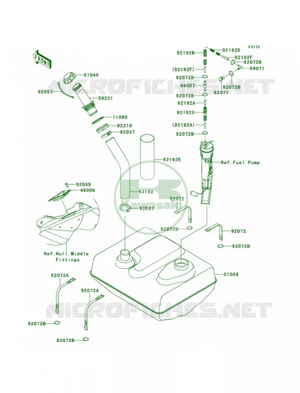 Fuel Tank Kawasaki JET SKI 1500 2013 ULTRA 300X  JT1500HDF
