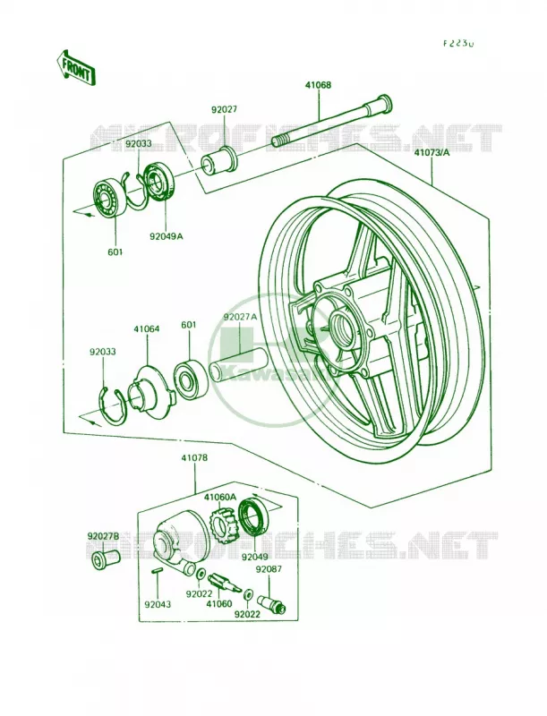 Front Hub Kawasaki MOTOS 1000 1989 Concours  ZG1000-A4