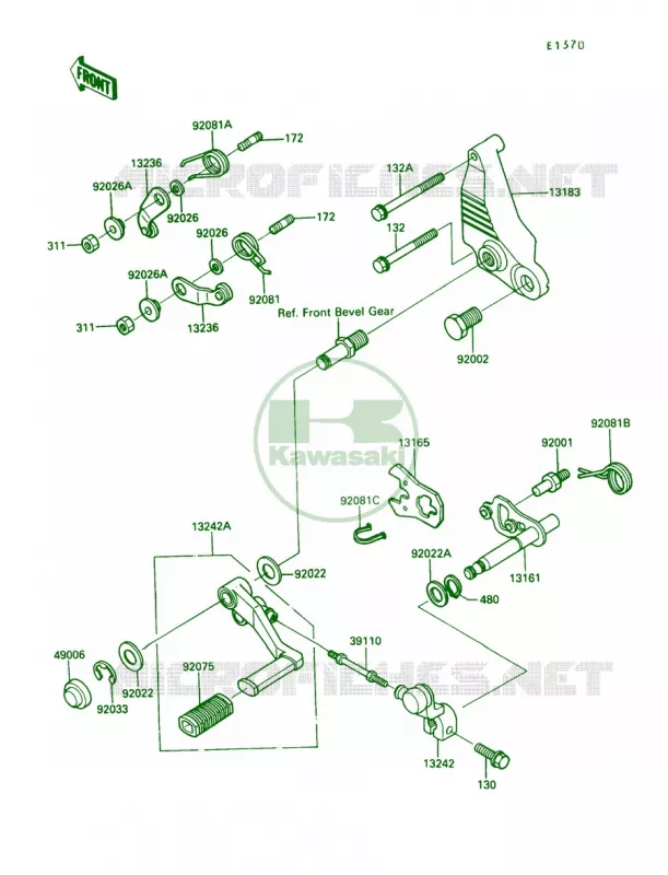 Gear Change Mechanism Kawasaki MOTOS 1000 1989 Concours  ZG1000-A4