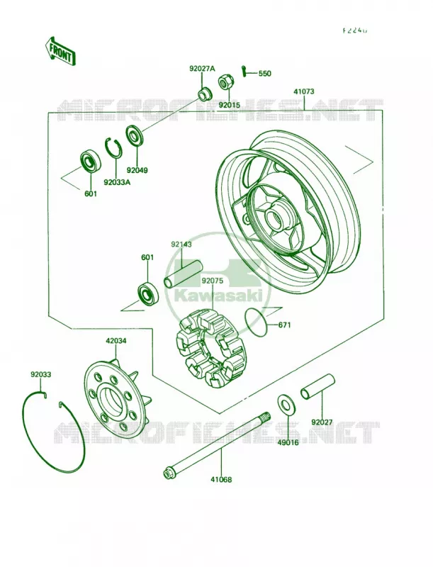 Rear Hub Kawasaki MOTOS 1000 1989 Concours  ZG1000-A4