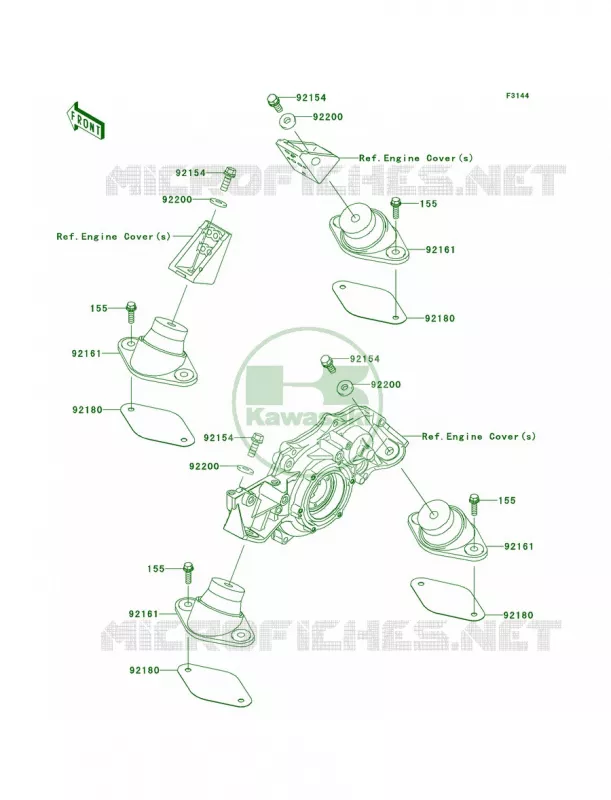 Engine Mount Kawasaki JET SKI 1500 2013 ULTRA 300LX  JT1500JDF