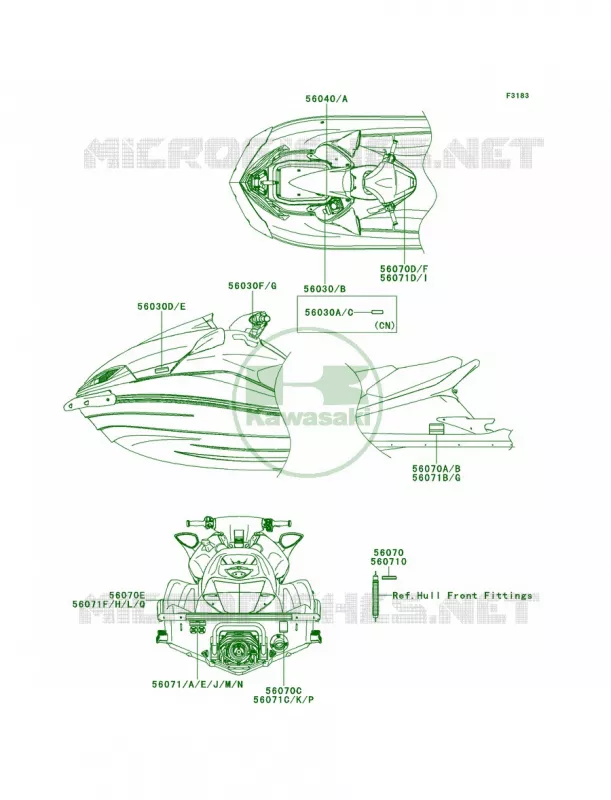 Labels Kawasaki JET SKI 1500 2013 ULTRA 300LX  JT1500JDF