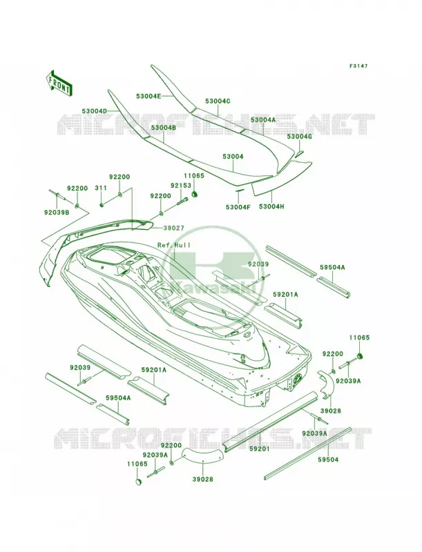 Pads Kawasaki JET SKI 1500 2013 ULTRA 300LX  JT1500JDF