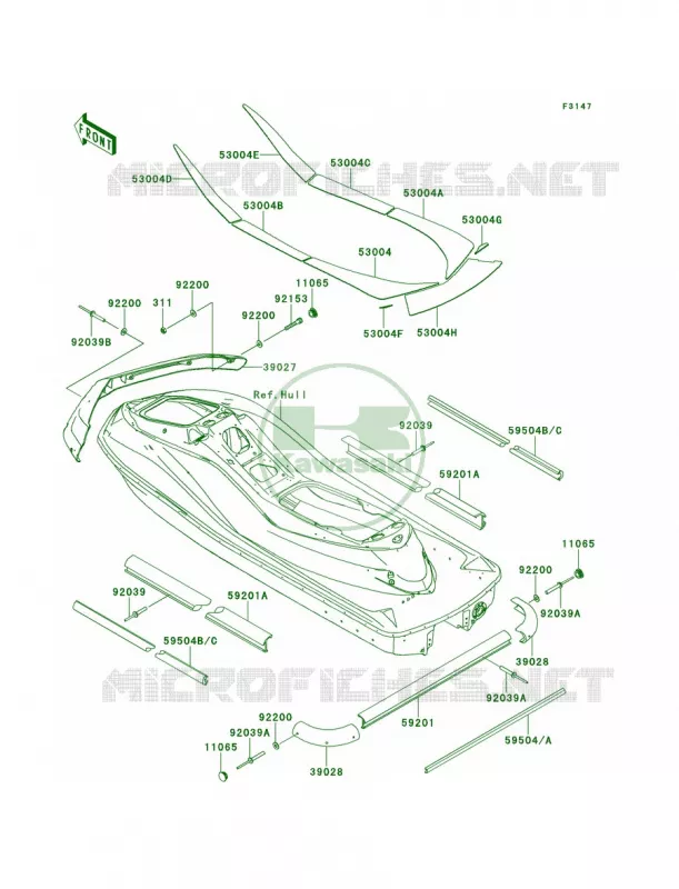 Pads Kawasaki JET SKI 1500 2013 ULTRA LX  JT1500KDF