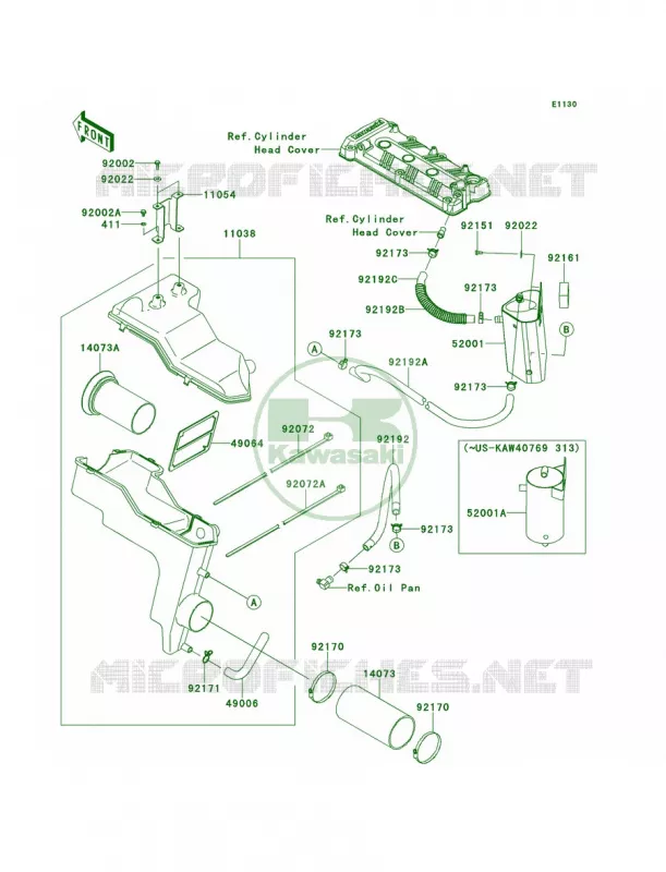 Intake Silencer Kawasaki JET SKI 1500 2012 ULTRA 300LX  JT1500JCF